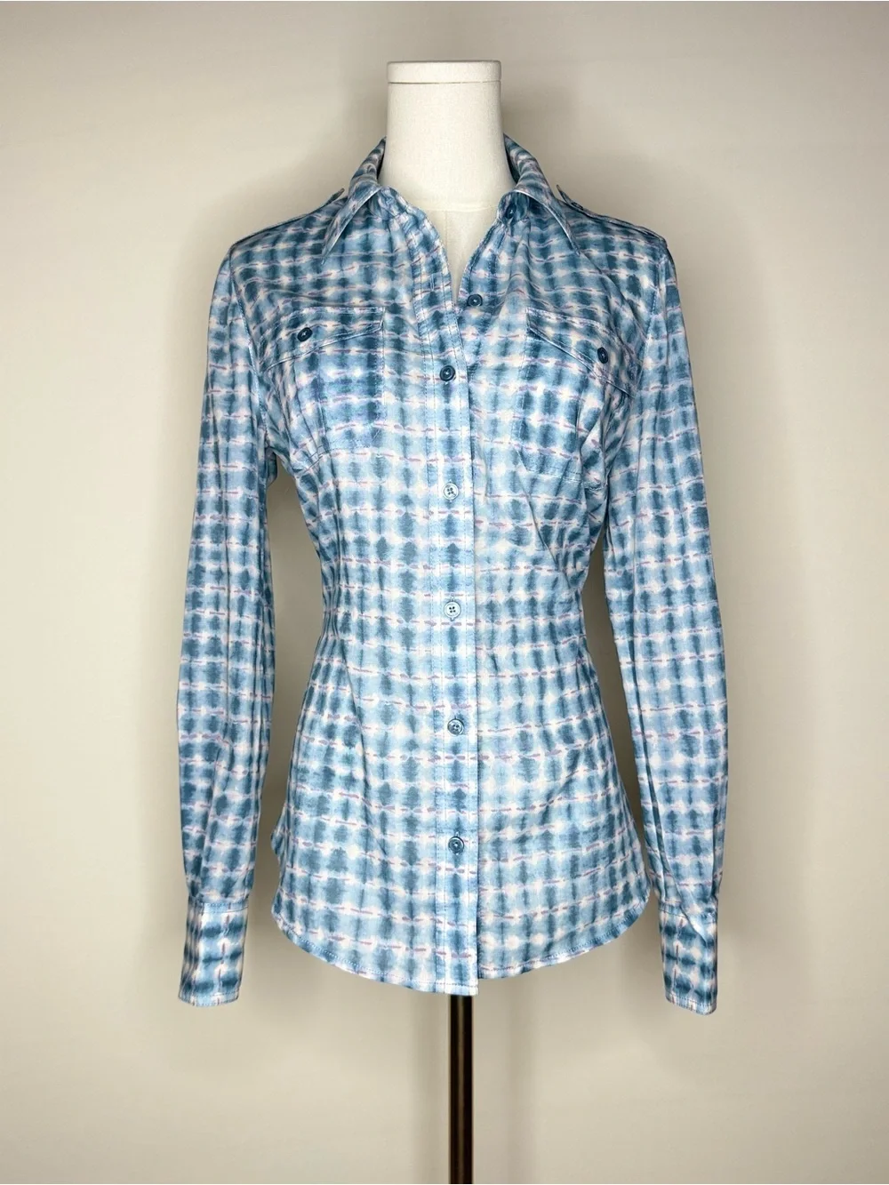 Tory Burch Brigitte Blouse in Blue Sonda 6 NWOT